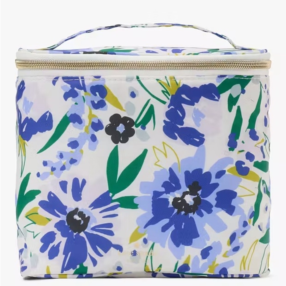 Kate Spade Floral Print Food lunch  Bag - Blue and Green